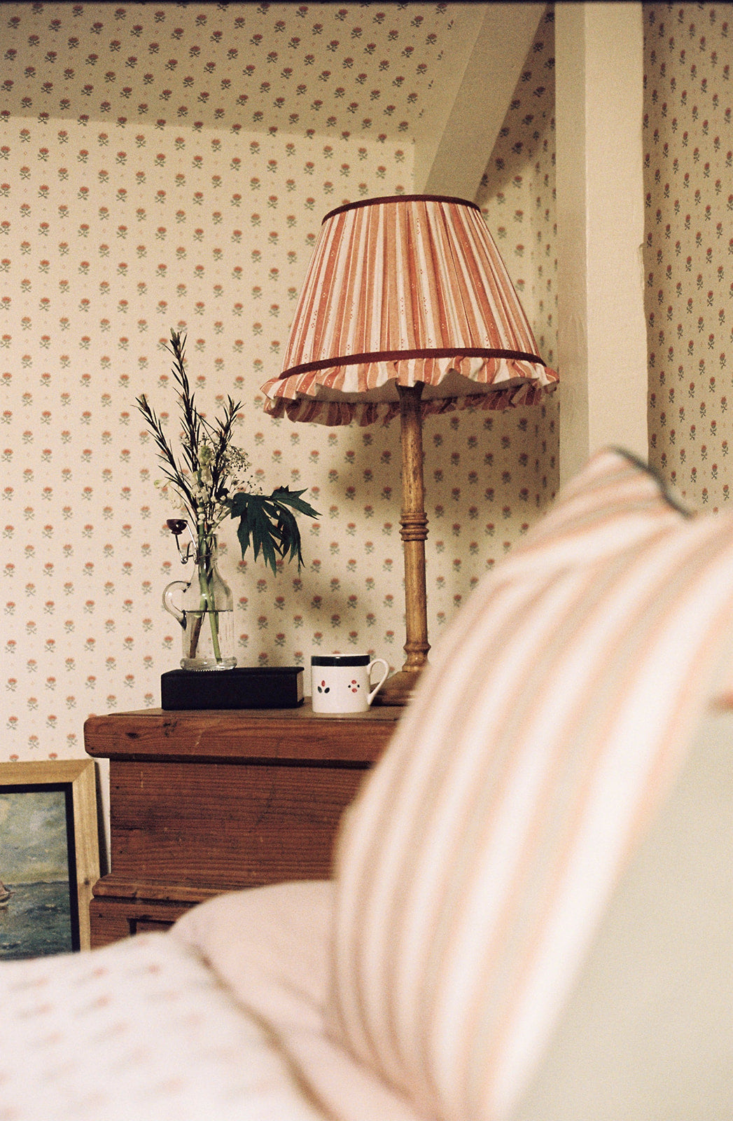 The Salzburg Stripe Lampshade by Imogen Pope London (Red & Pink)