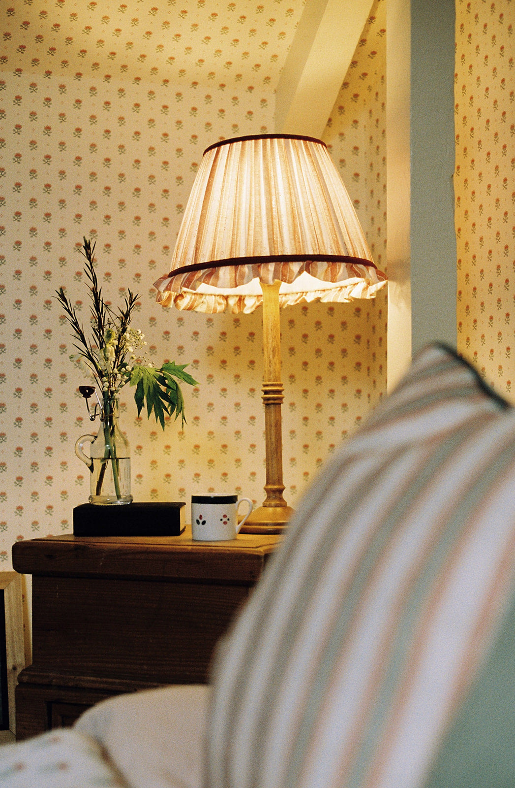 The Salzburg Stripe Lampshade by Imogen Pope London (Red & Pink)