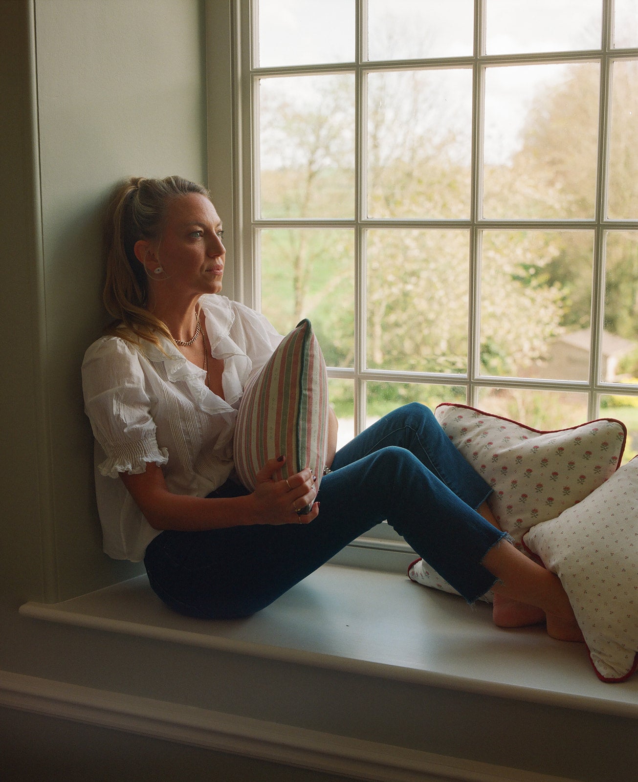 Salzburg Stripe Red & Green Cushion – Rectangle