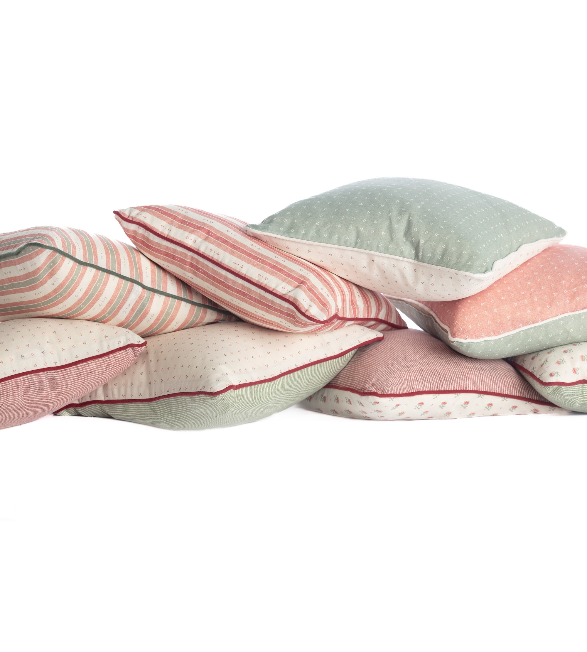 Salzburg Stripe Red & Green Cushion – Square