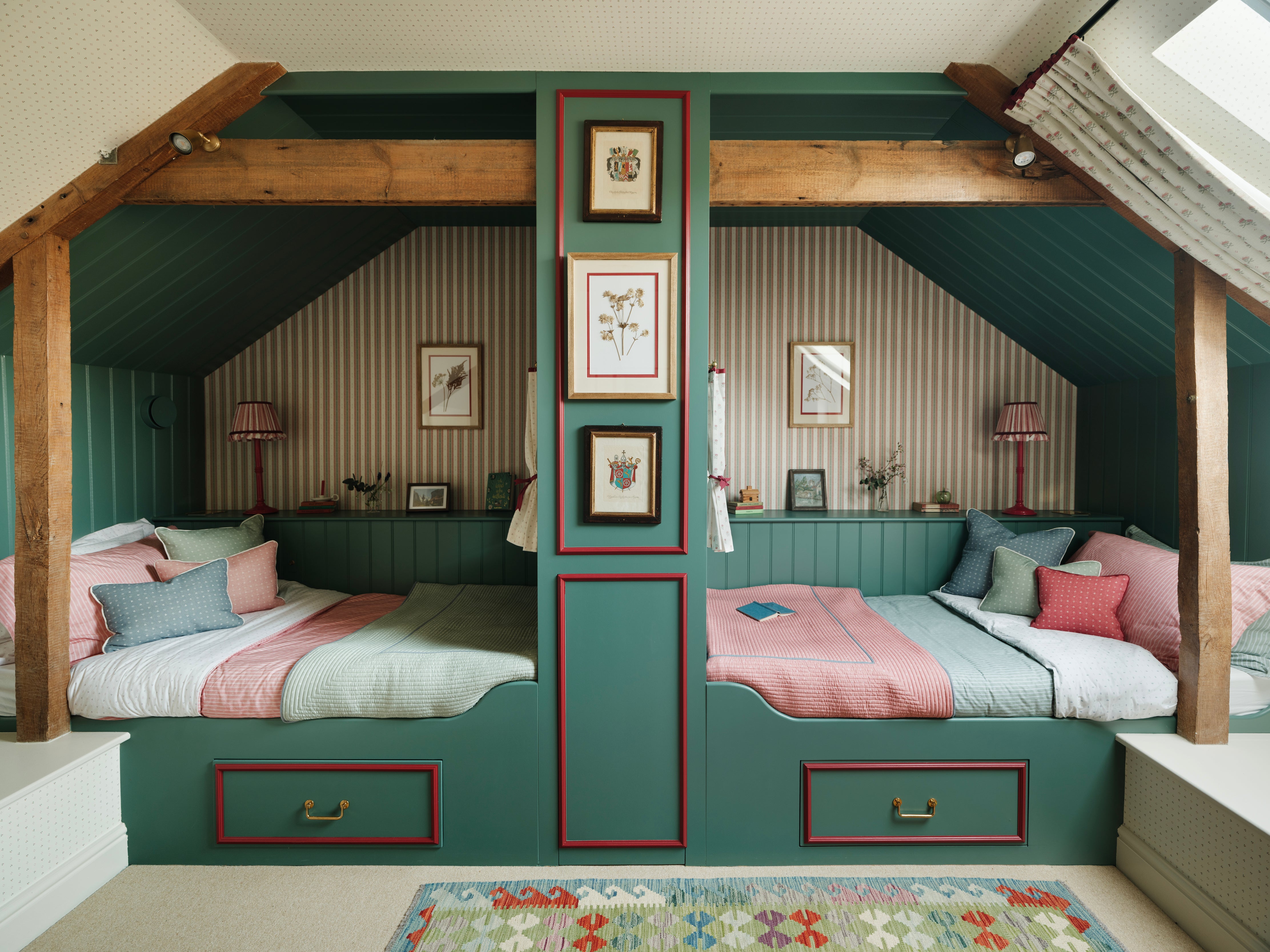 Minni Ticking Bedding Set - Alpine Green