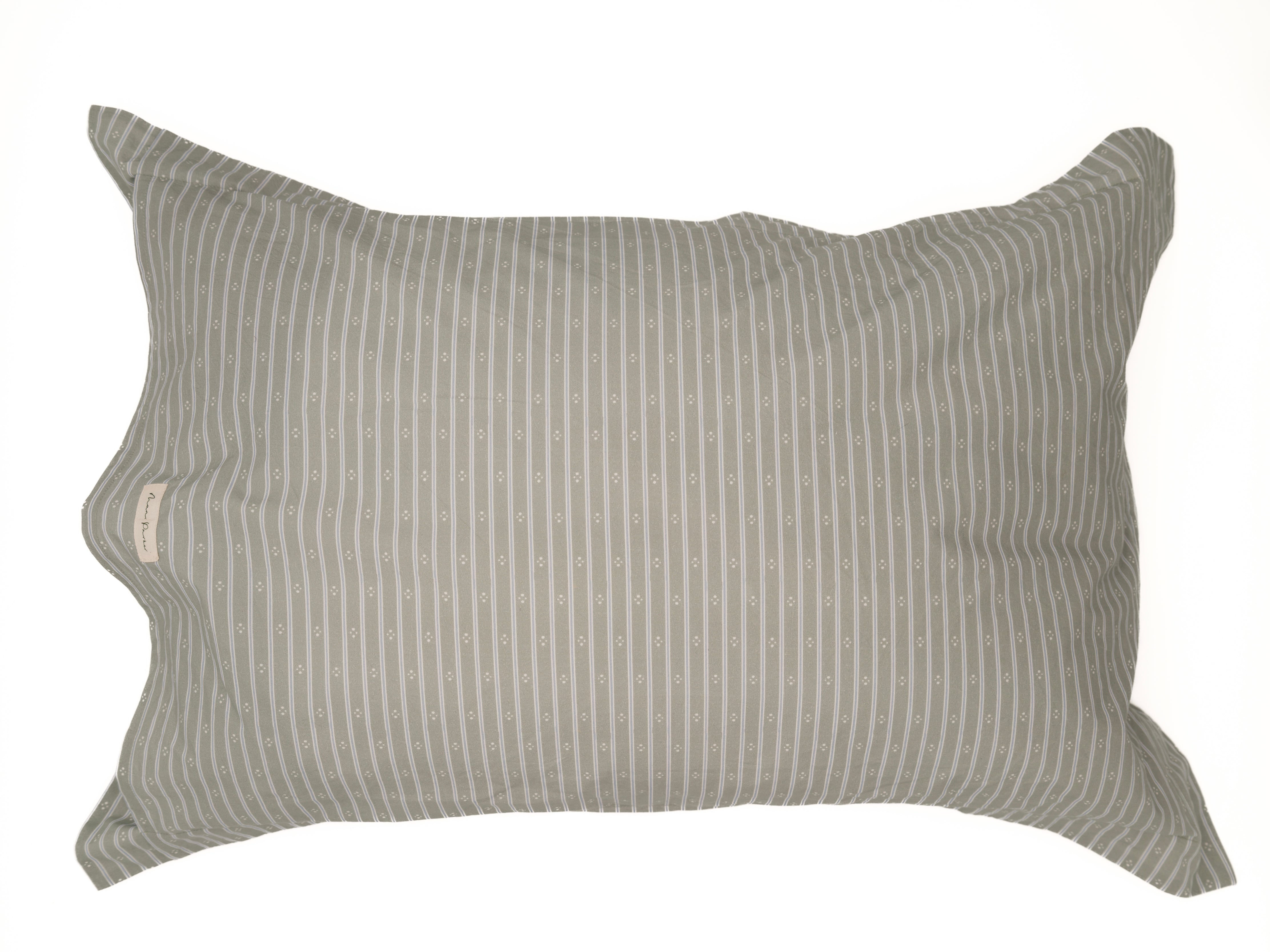 Minni Ticking King Pillowcase - Alpine Green