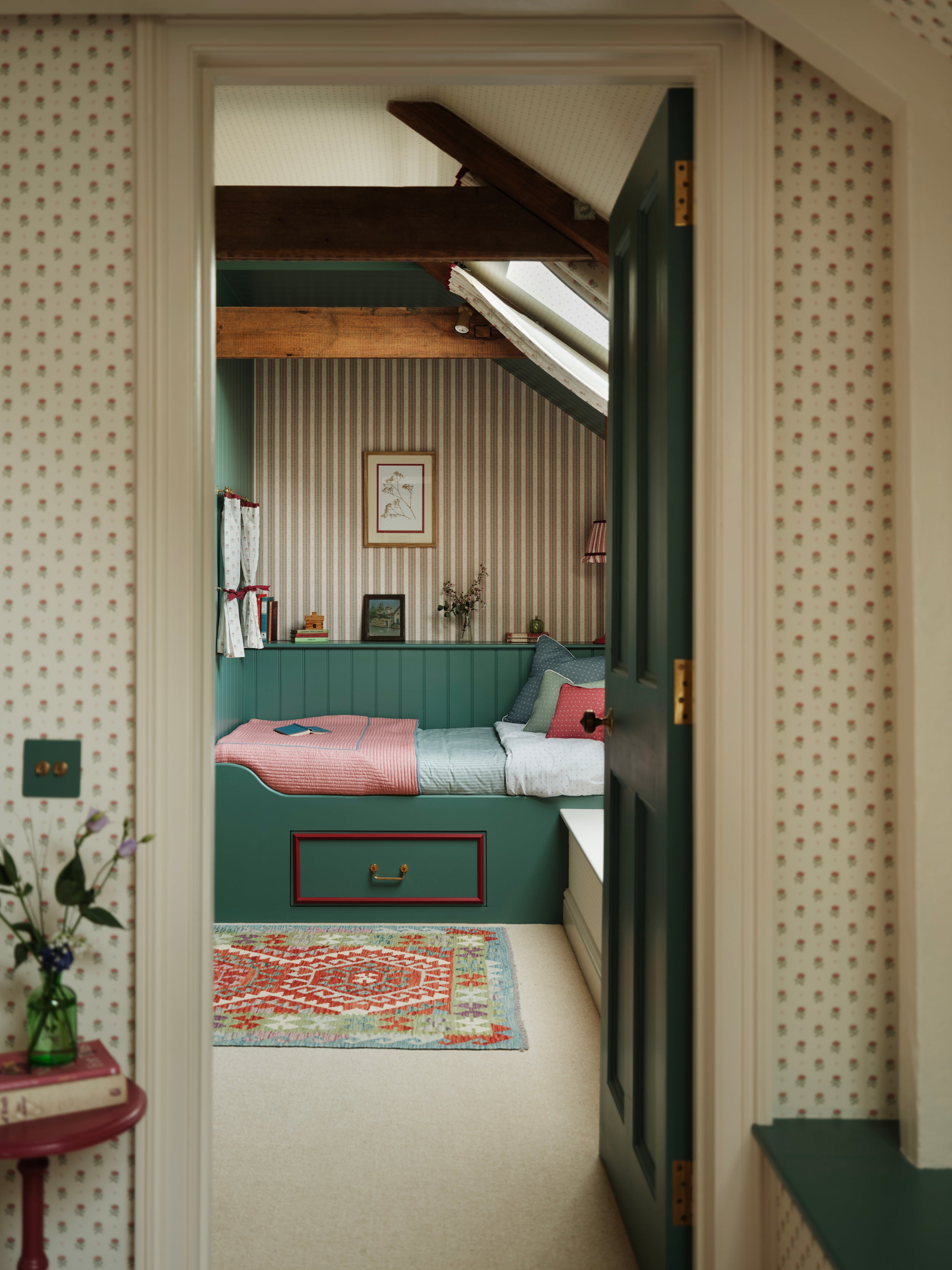 Minni Ticking Bedding Set - Alpine Green