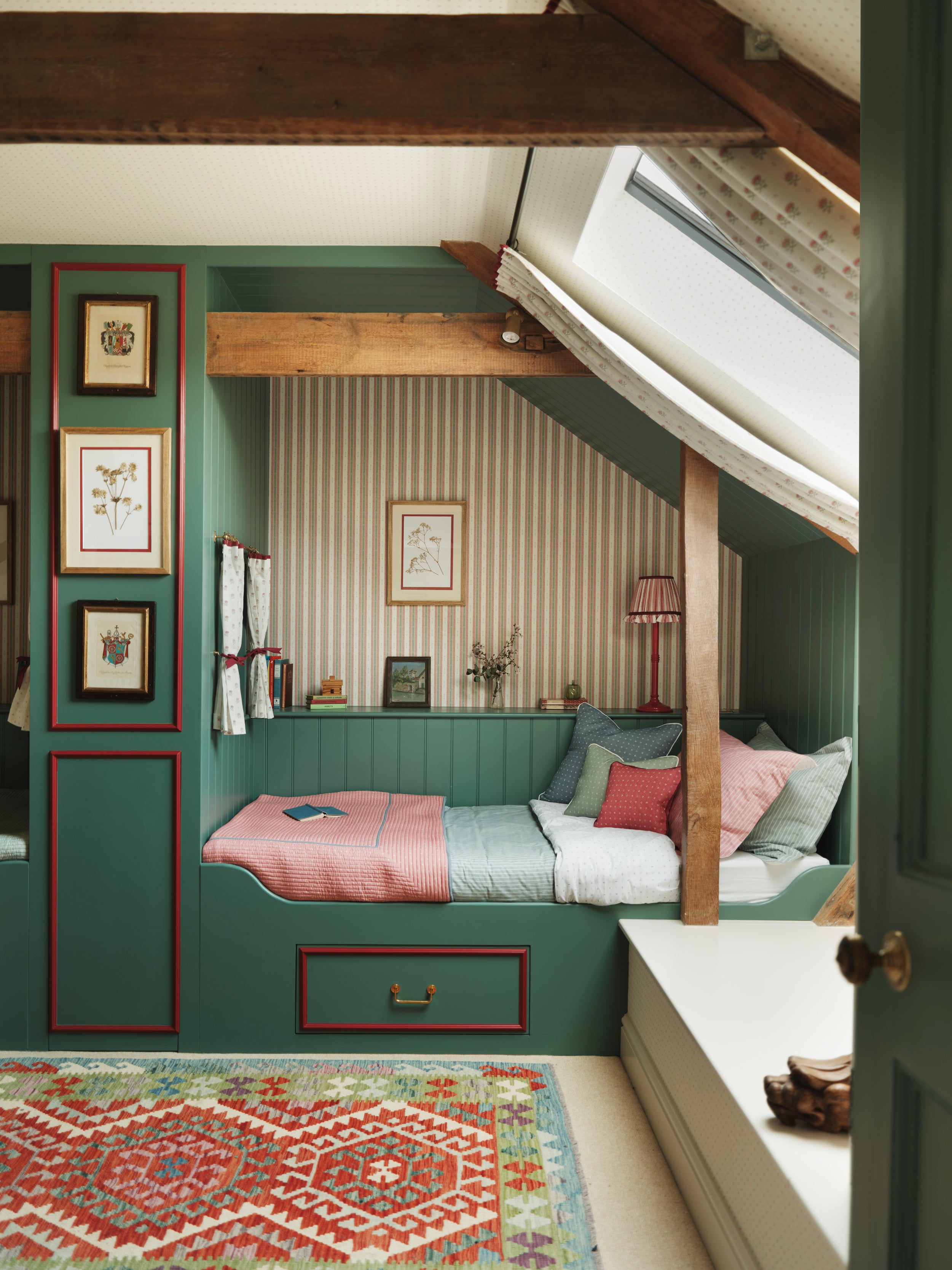 Minni Ticking Bedding Set - Alpine Green