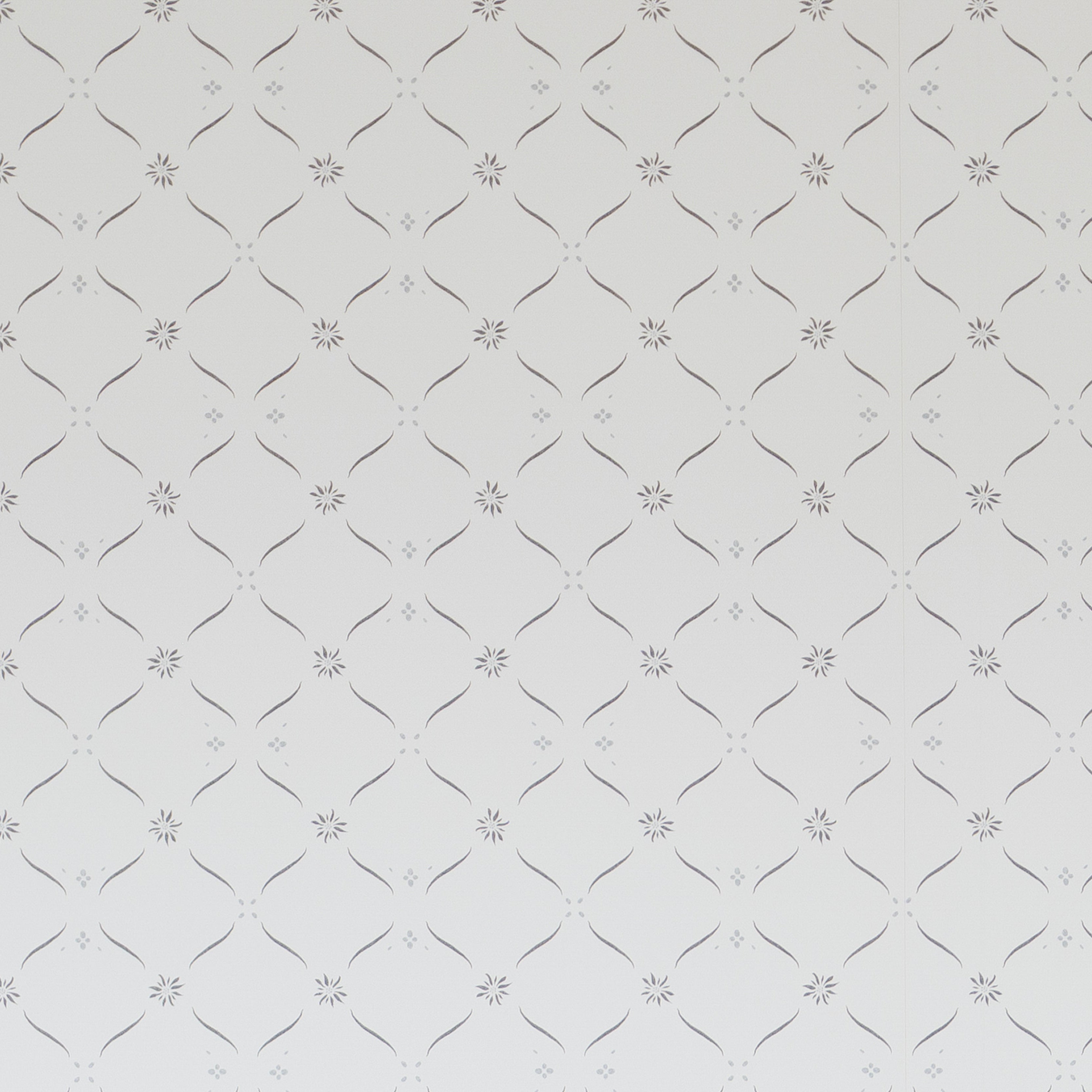 Edelweiss Trellis Wallpaper - Loden and Bryony Blue on White