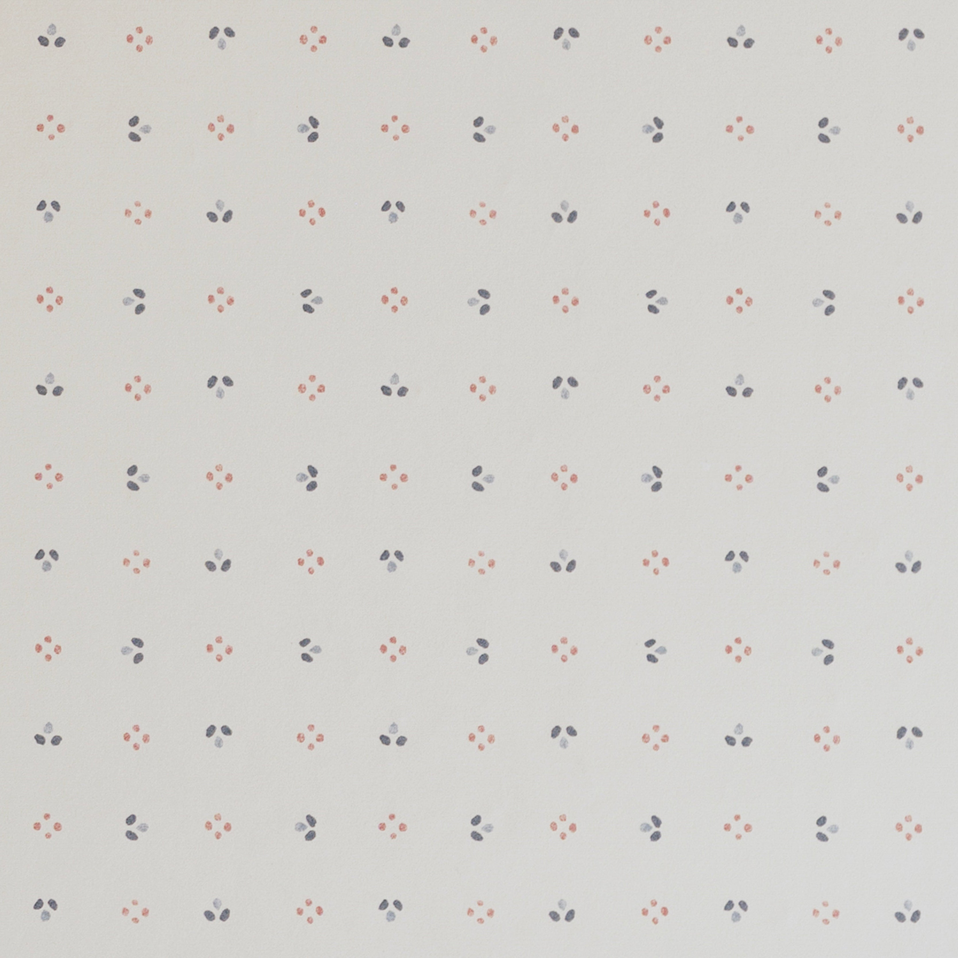 Minni Wallpaper - Bryony Blue and Soft Red