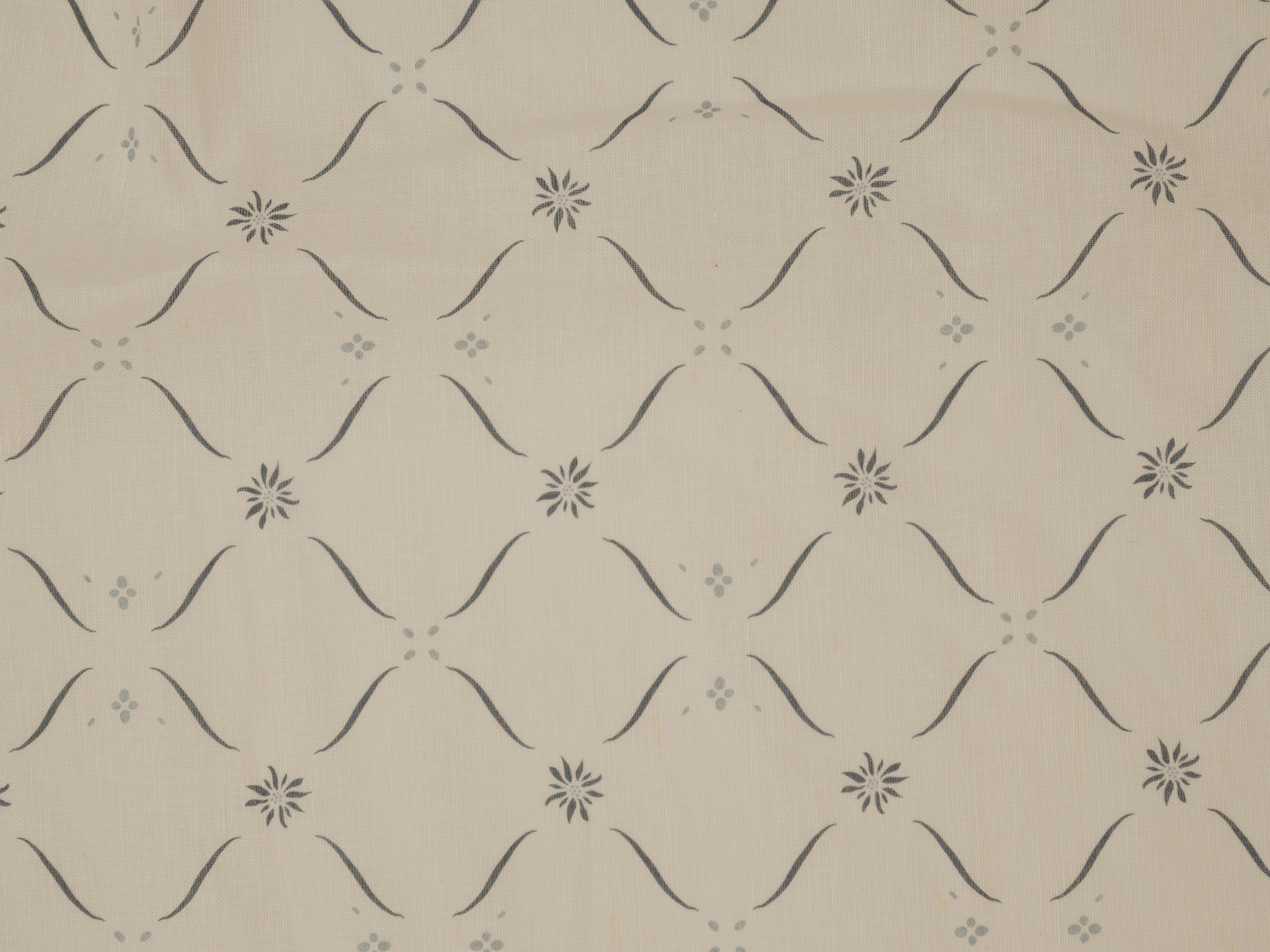 Edelweiss Trellis - Loden and Bryony Blue on White