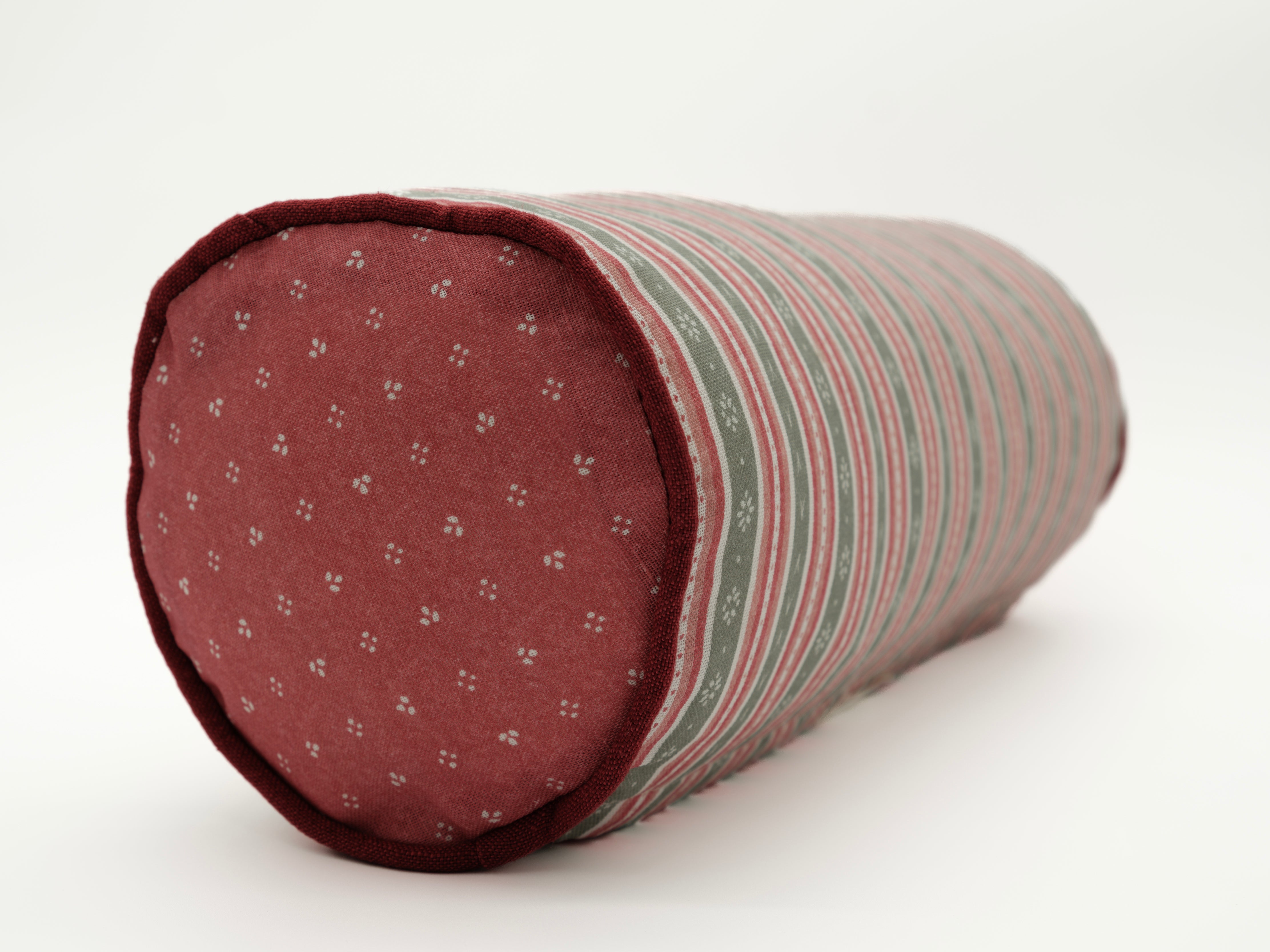 Landhaus Bolster Cushion - Alpine Green and Raspberry Red