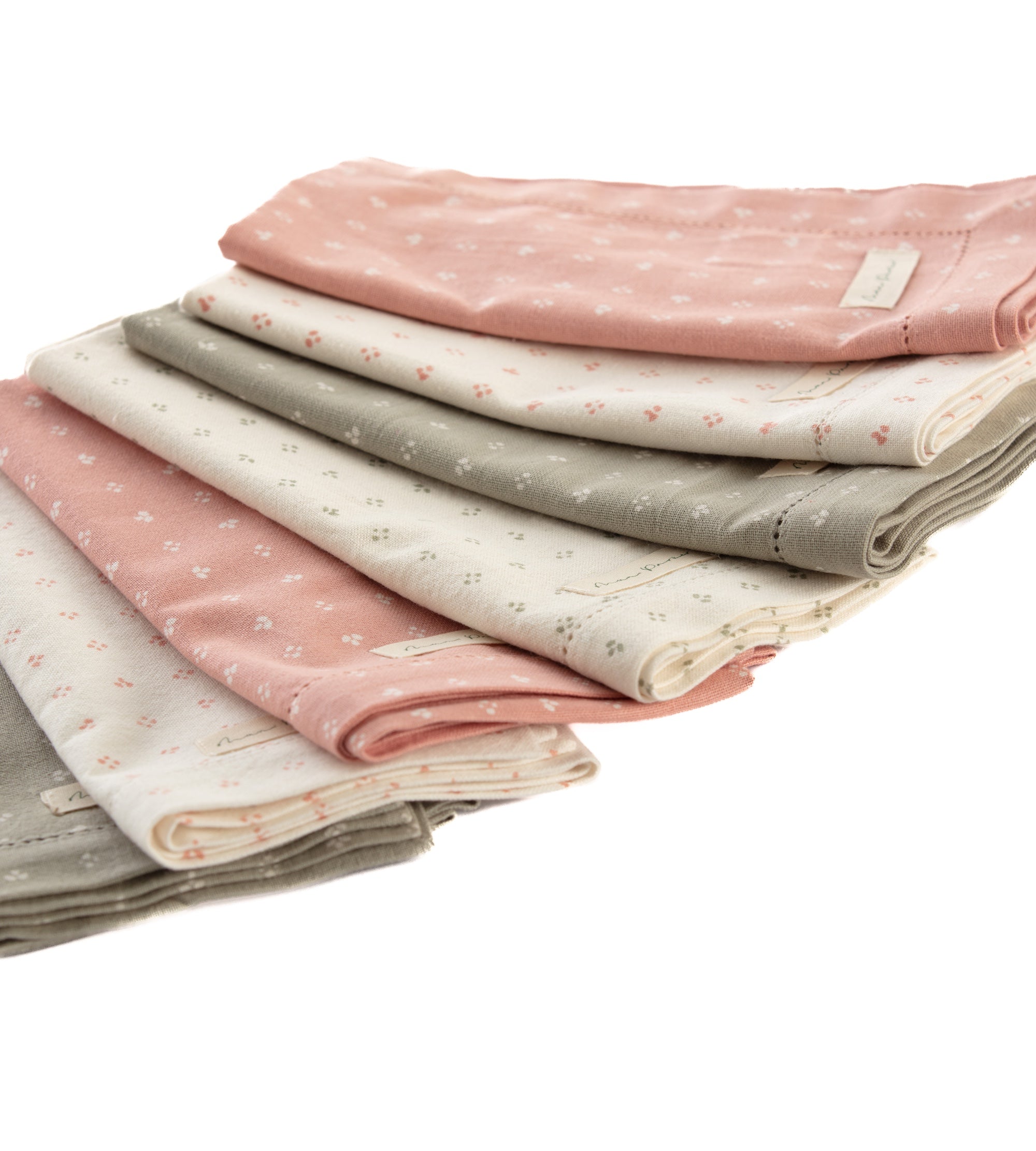 Minni Napkin - White with Green