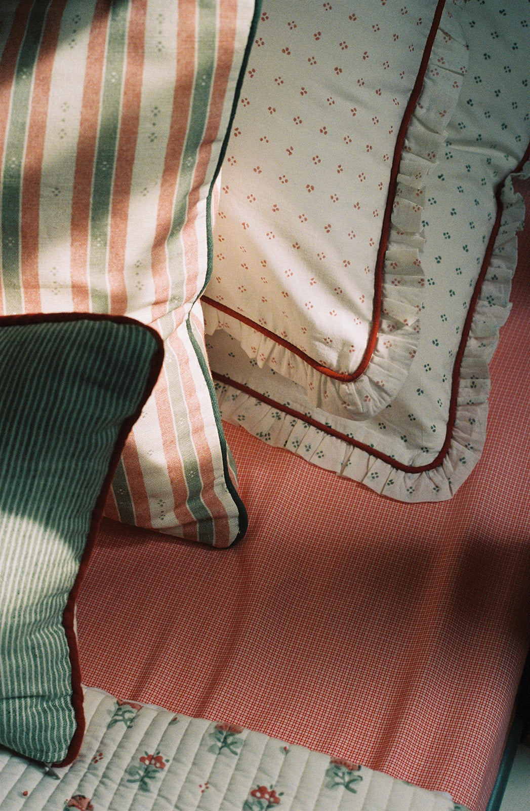 Salzburg Stripe Red & Green Cushion