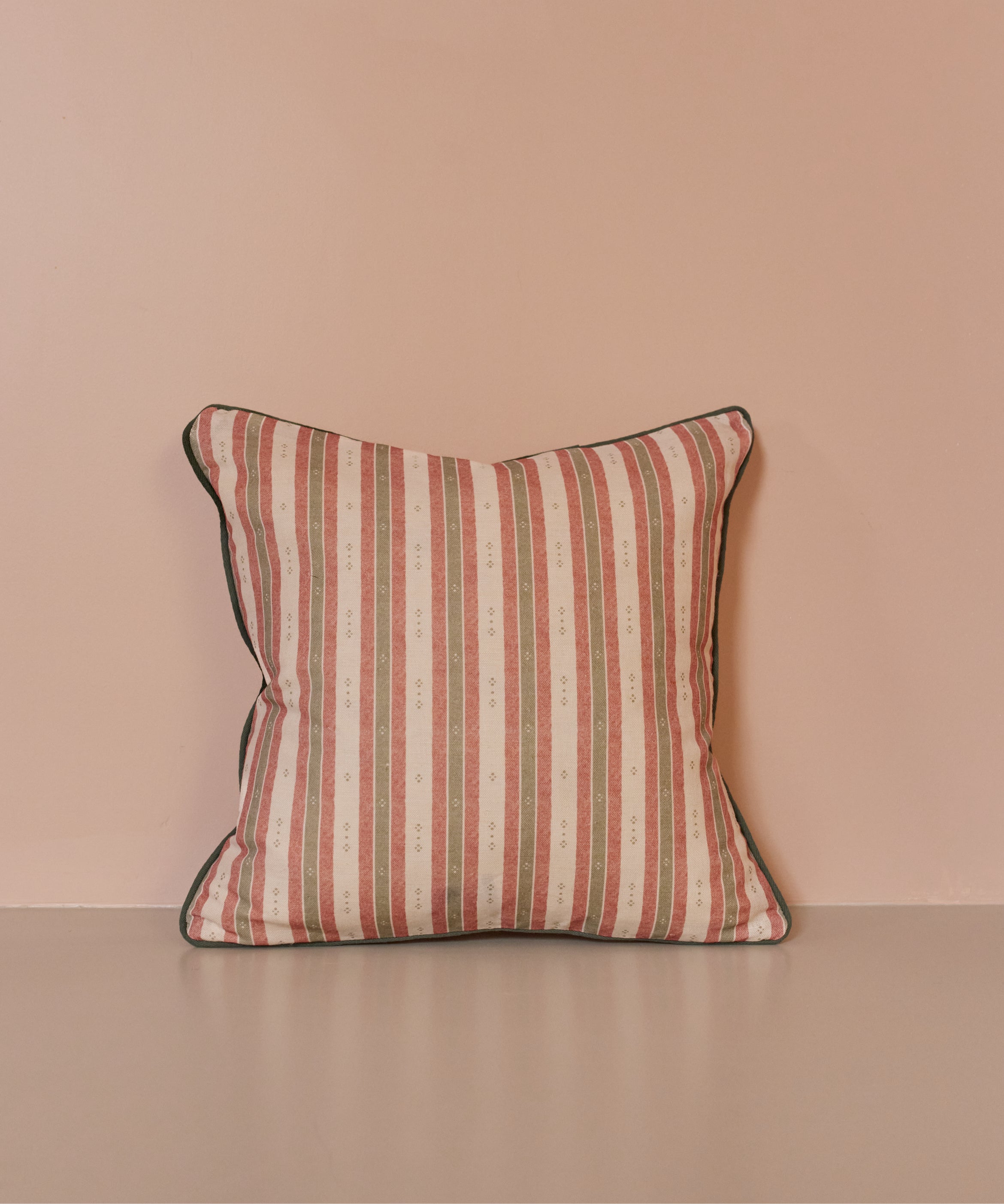 Salzburg Stripe Red & Green Cushion
